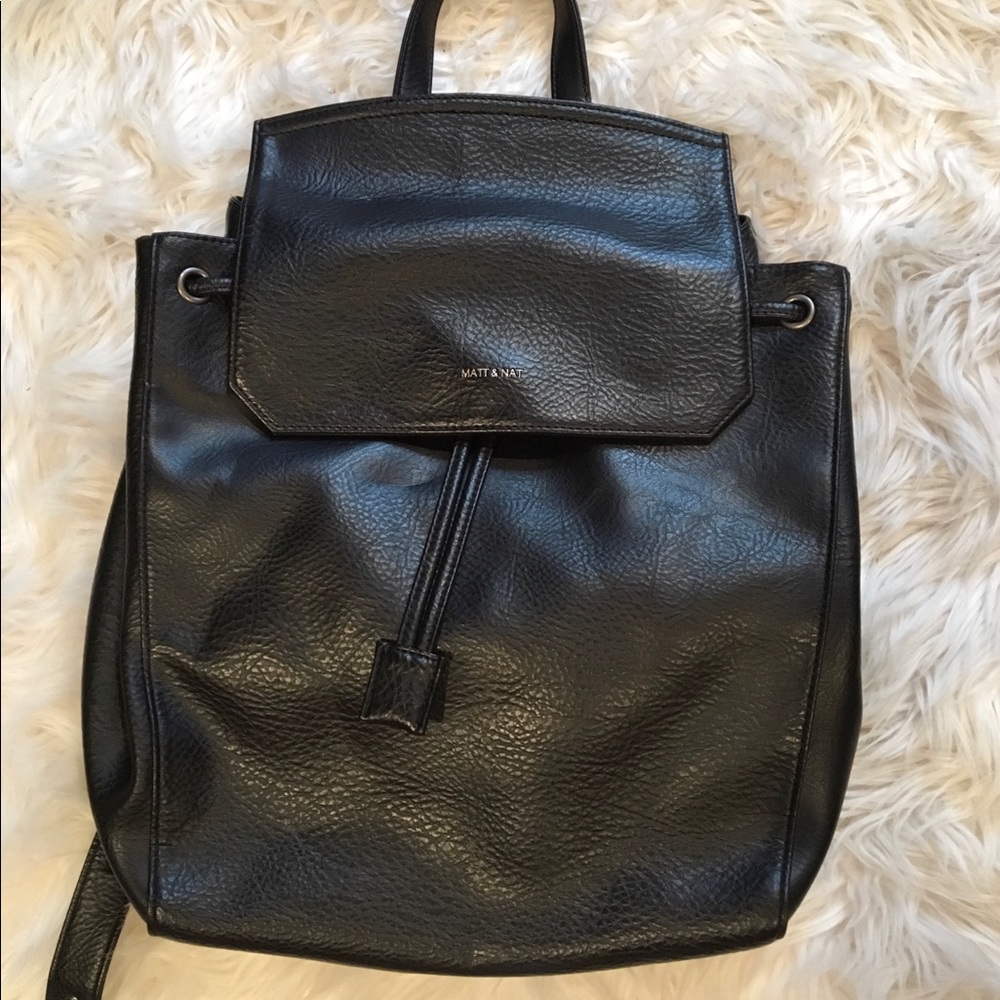 Black Leather Backpack
